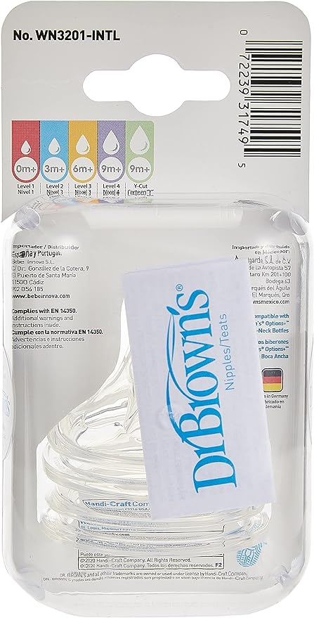 Dr. Brown's Level 3 Wide-Neck Silicone Nipple, Piece Of 2, 6m+