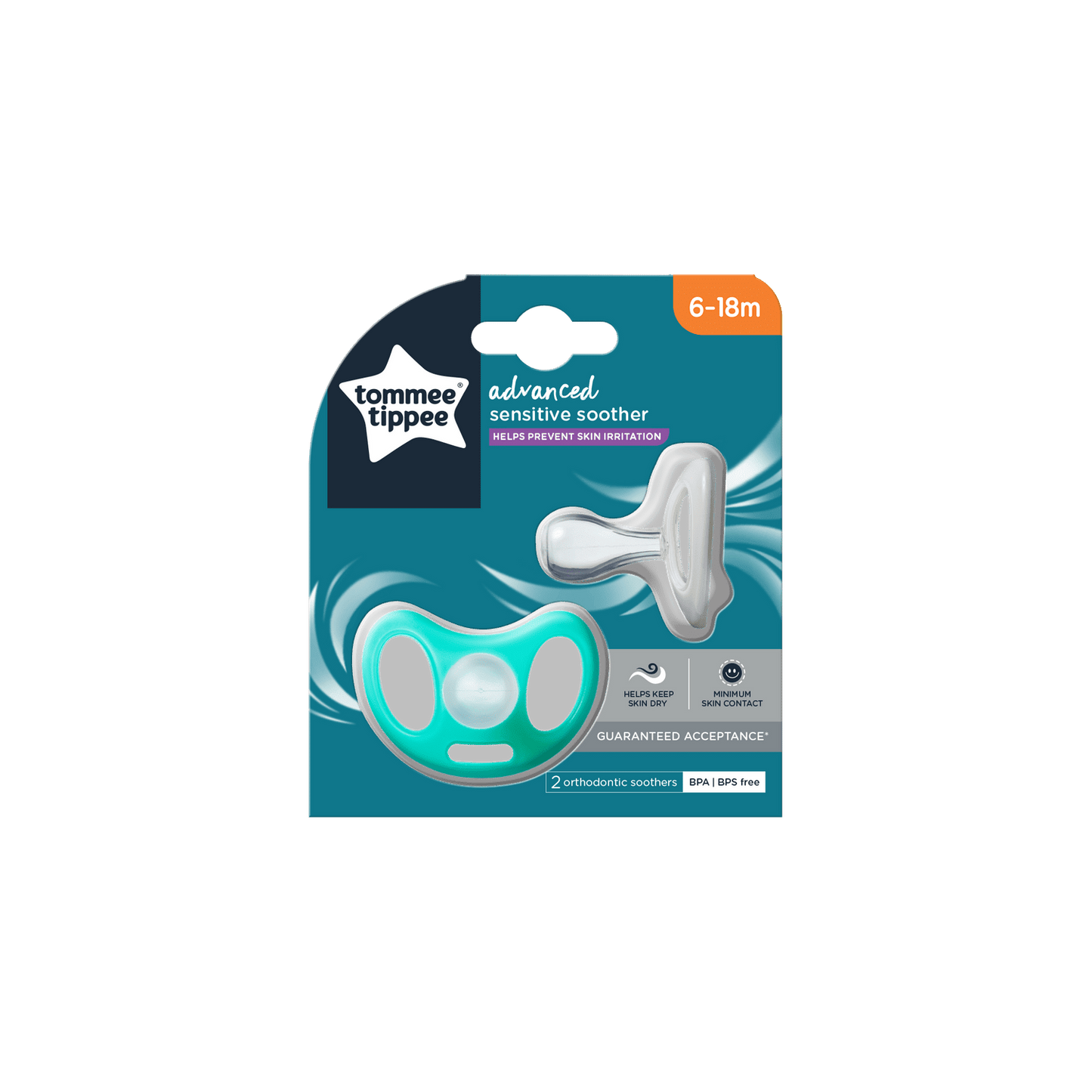 Tommee Tippee 2X 6-18M Sensitive Soothers