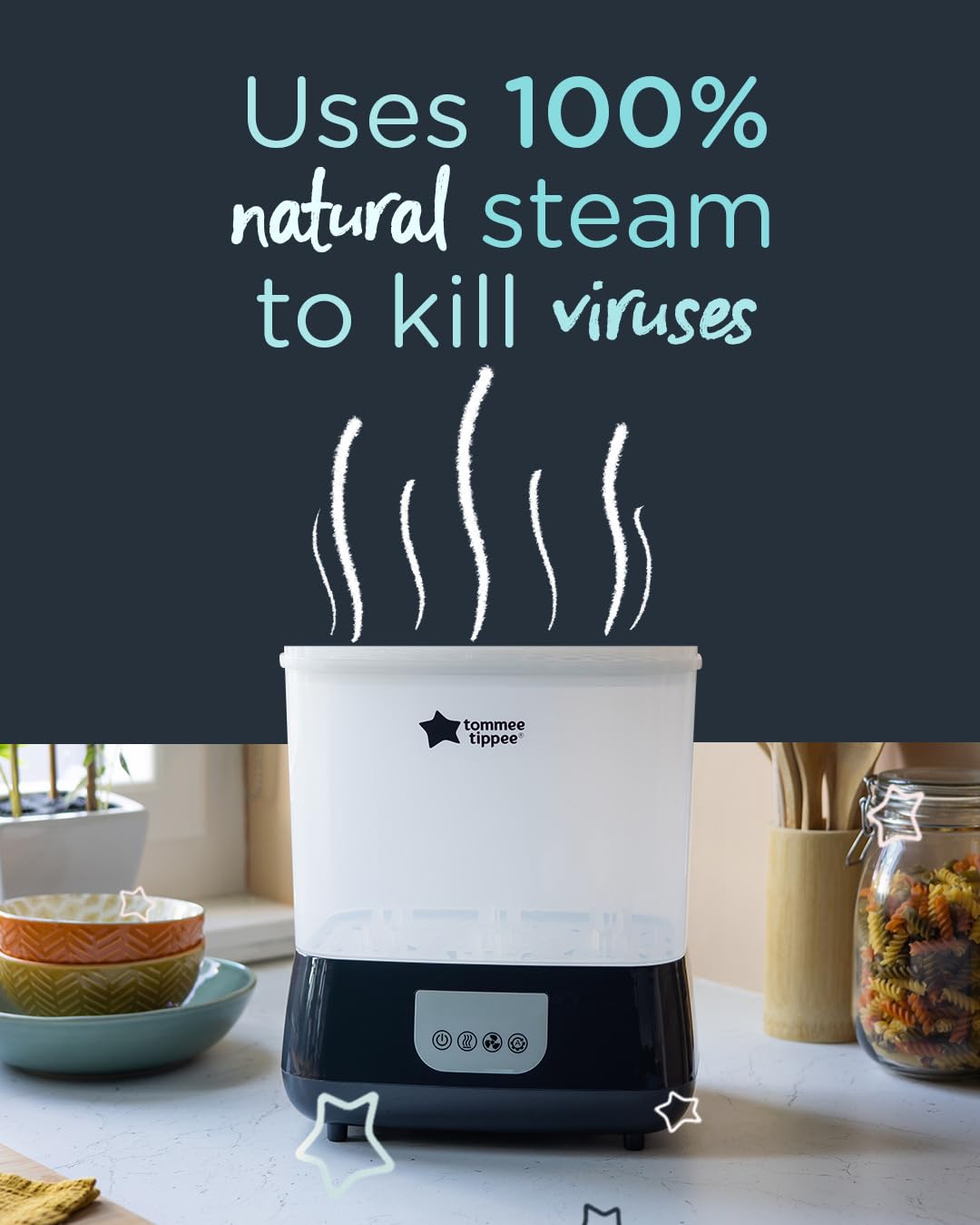 Tommee Tippee – Electric Steam Steriliser & Dryer, Black