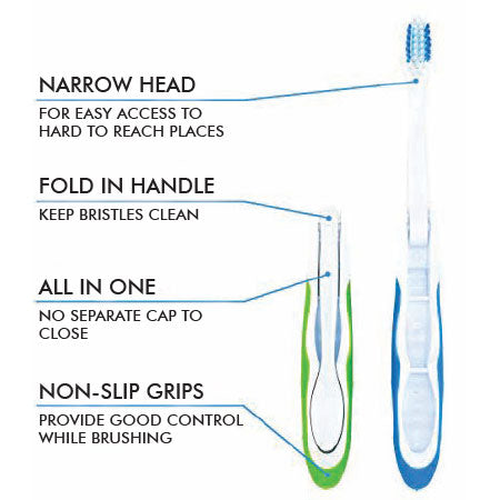Cleo-Dent Kids Travel Medium Tooth Brush
