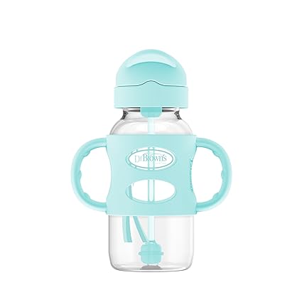 Dr. Brown's Milestones Wide-Neck Sippy Straw Bottle ,270 mL 6m+
