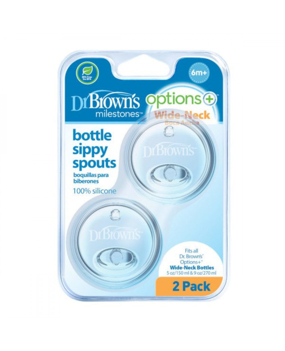 Dr. Brown's Wide-Neck Options+ Bottle Sippy Spout, 2-Pack