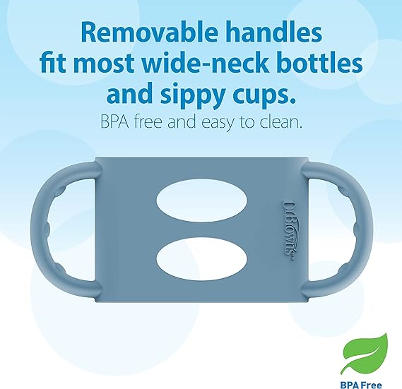 Dr. Brown's Sippy Spout Baby Bottle with 100% Silicone Handle 9 Ounce