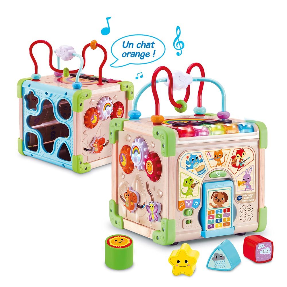 Vtech- Cube Nature Interactif Multi Activité, Cube d’Activités Bébé