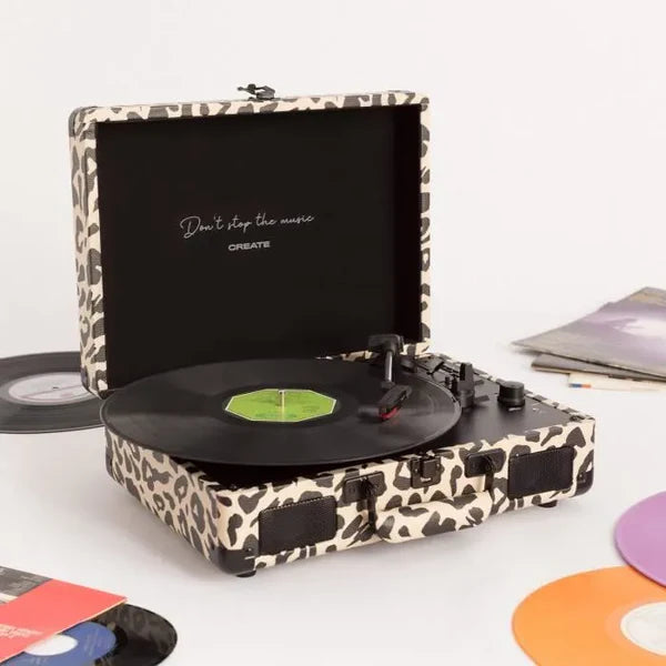 CREATE Don't Stop The Music, Record Player Compact With Bluetooth Usb, Sd, Microsd And Mp3