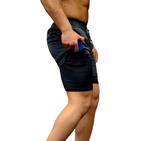 Men Max Grey Short 2 IN 1