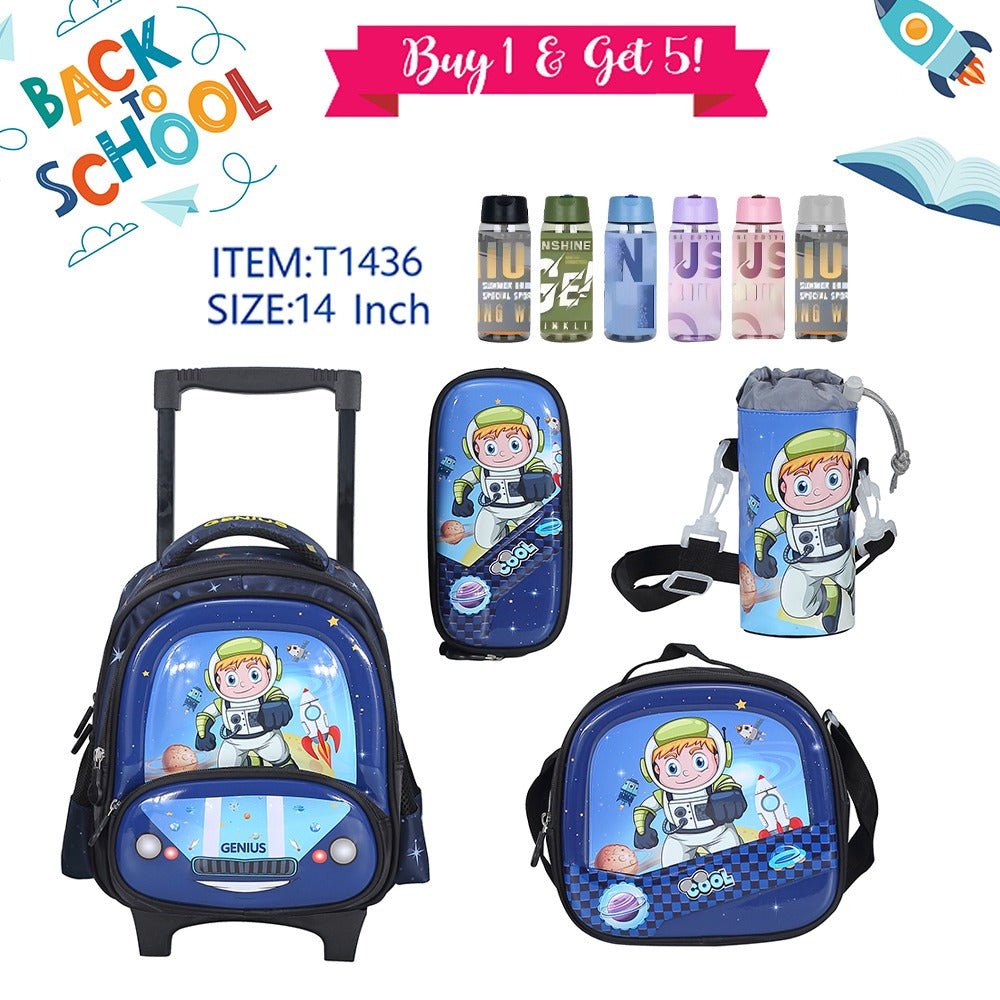 Trolley Character Backpack 36cm 5pcs Set