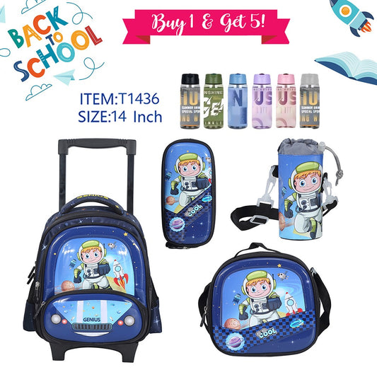 Trolley Character Backpack 36cm 5pcs Set