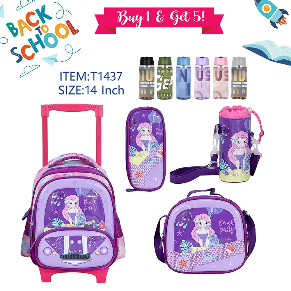 Trolley Character Backpack 36cm 5pcs Set