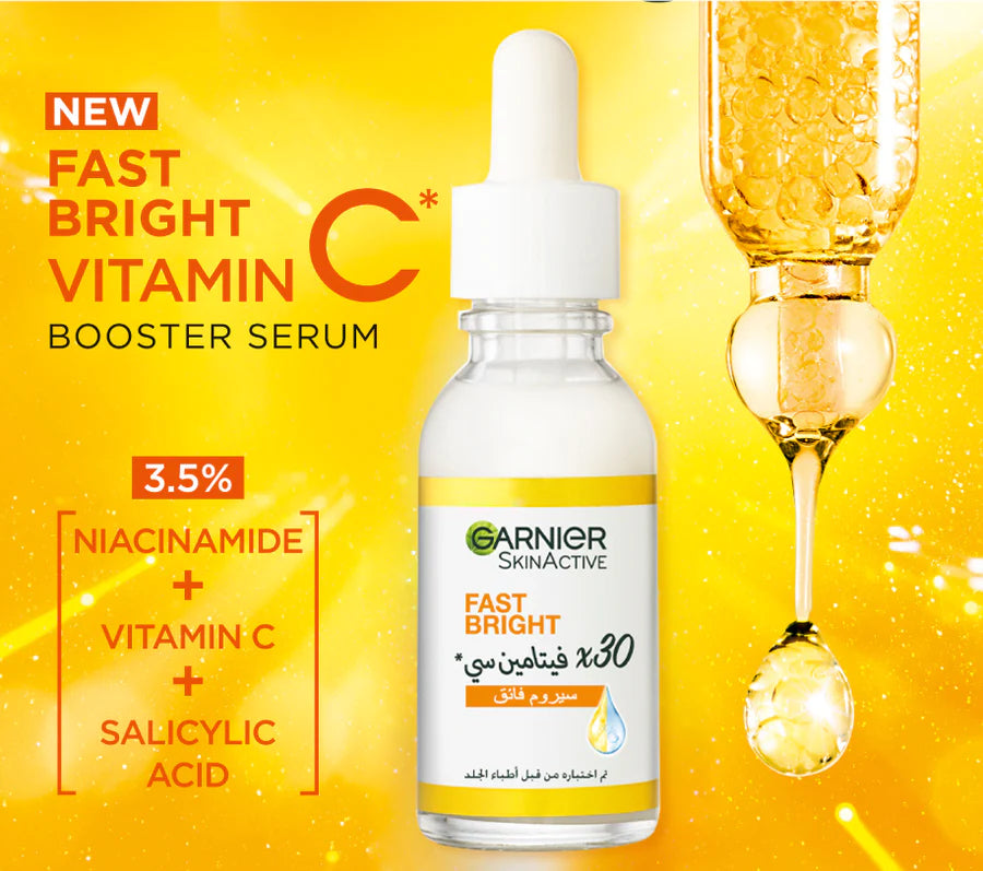 Garnier Fast Bright [3.5%] Vitamin C,  Brightening Booster Serum 30ML