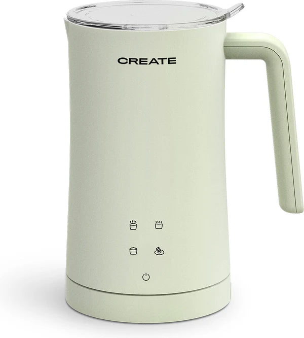 CREATE Green Milk Frother, Steamer for Hot and Cold Milk