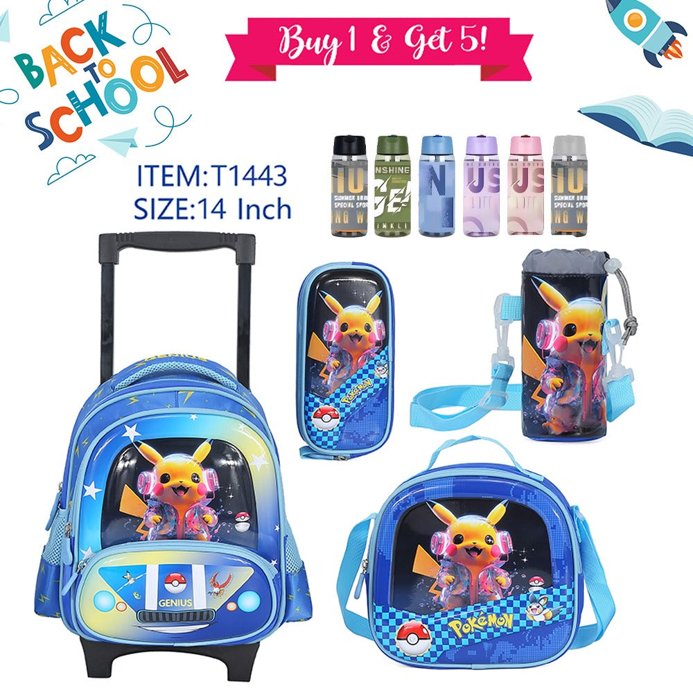 Trolley Character Backpack 36cm 5pcs Set