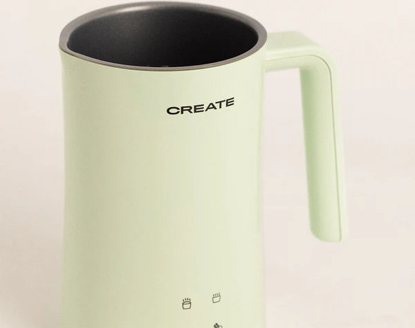 CREATE Green Milk Frother, Steamer for Hot and Cold Milk