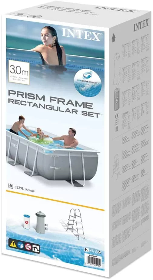 Intex Prism Rectangular Frame Pool Set, 300x175x80cm – All in One Market