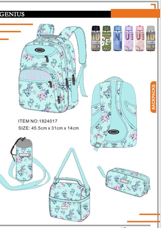 Backpack 45.5cm 5pcs Set