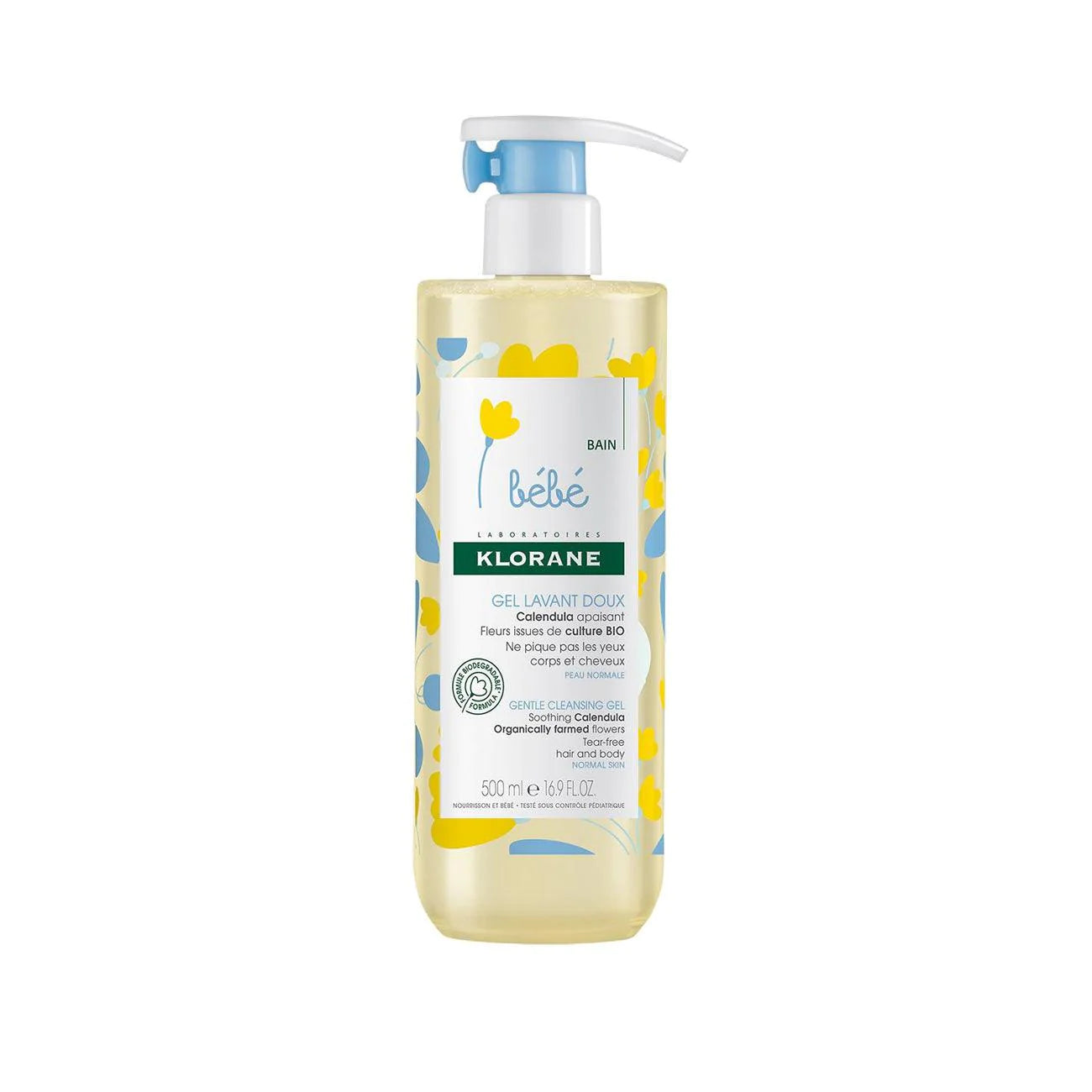 KLORANE Bébé Gentle Cleansing Gel with Soothing Calendula from Organically Farmed Flowers - Normal Skin
