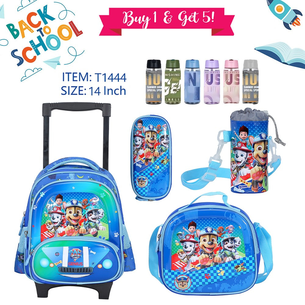 Trolley Character Backpack 36cm 5pcs Set