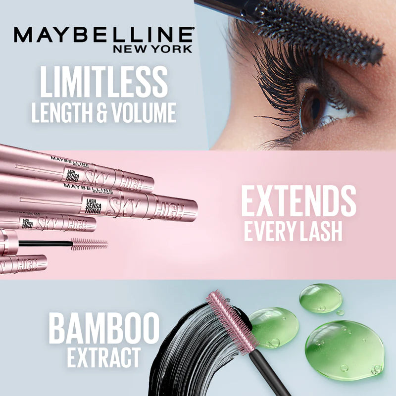 Maybelline New York Lash Sensational Sky High Mascara - Volumizing & Lengthening Black