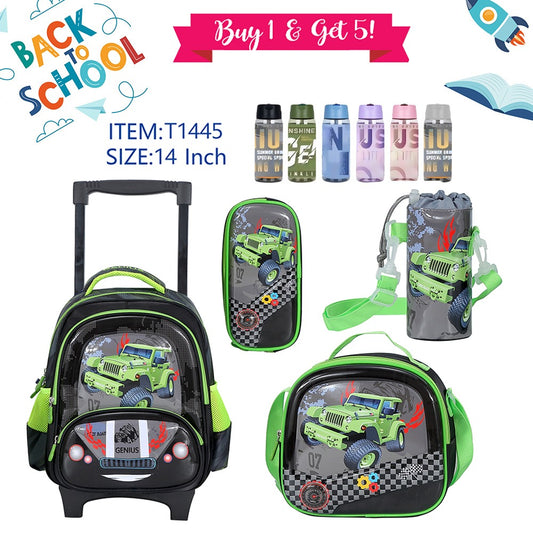 Trolley Character Backpack 36cm 5pcs Set