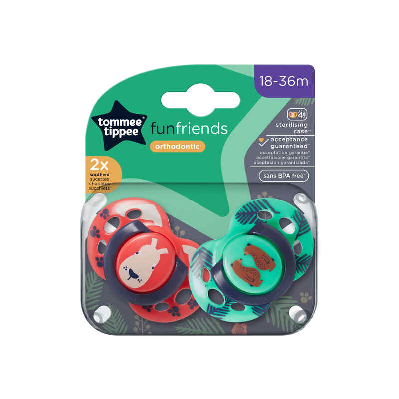 Tommee Tippee Fun Friends Soothers – 18-36M – 2Pcs