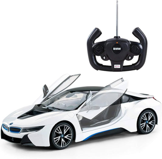 Rastar BMW i8 1:14 R/C Car with USB Charging, Doors Open by Remote