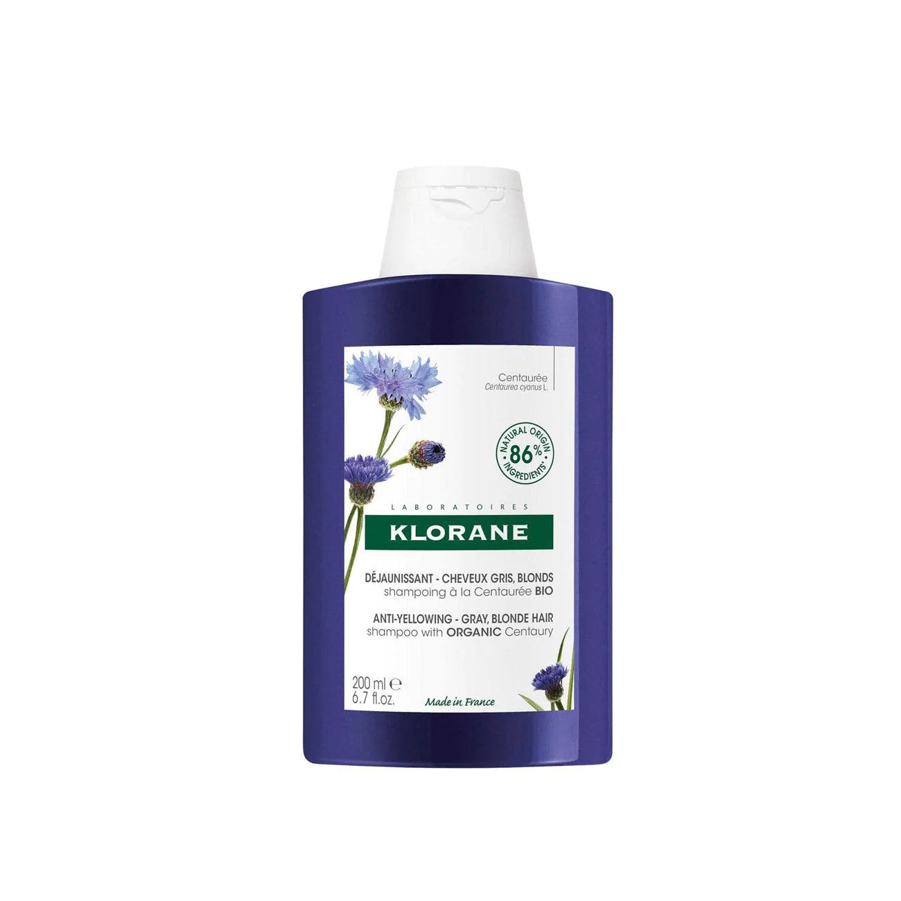 KLORANE Anti-Yellowing Shampoo with Centaury - White or Gray Hair 200ml