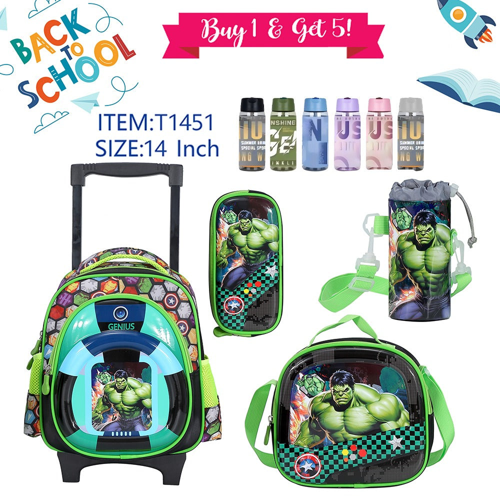 Trolley Character Backpack 36cm 5pcs Set