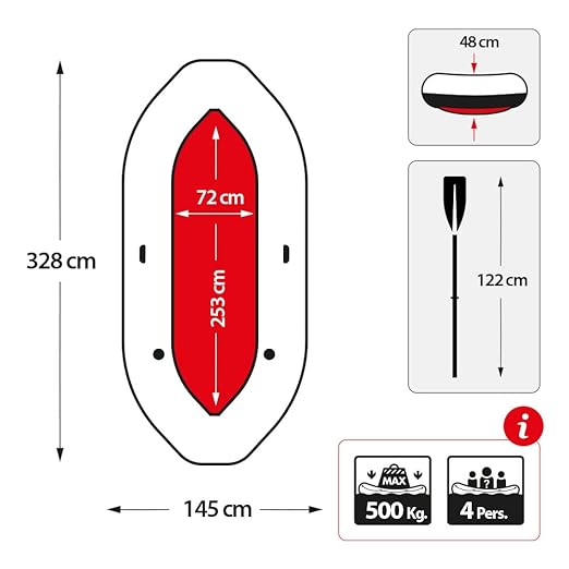 Intex Inflatable Mariner 4 Boat Set, Multi Color 328*145*48cm