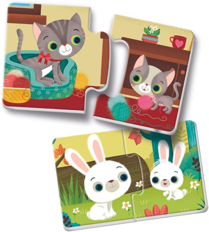 Clementoni Animals and Their Little Ones | Includes 16 Mini Puzzles