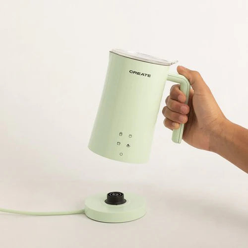 CREATE Green Milk Frother, Steamer for Hot and Cold Milk