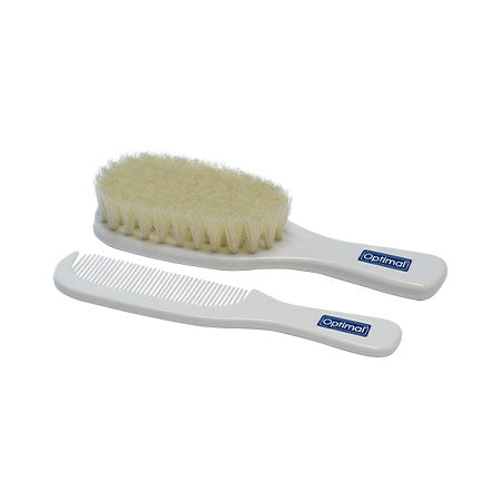 Optimal Extra Soft Natural Bristles Brush & Comb Set