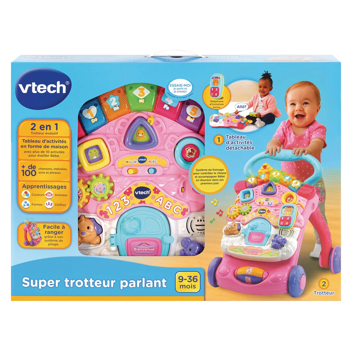 Vtech-Super Trotteur Parlant Rose