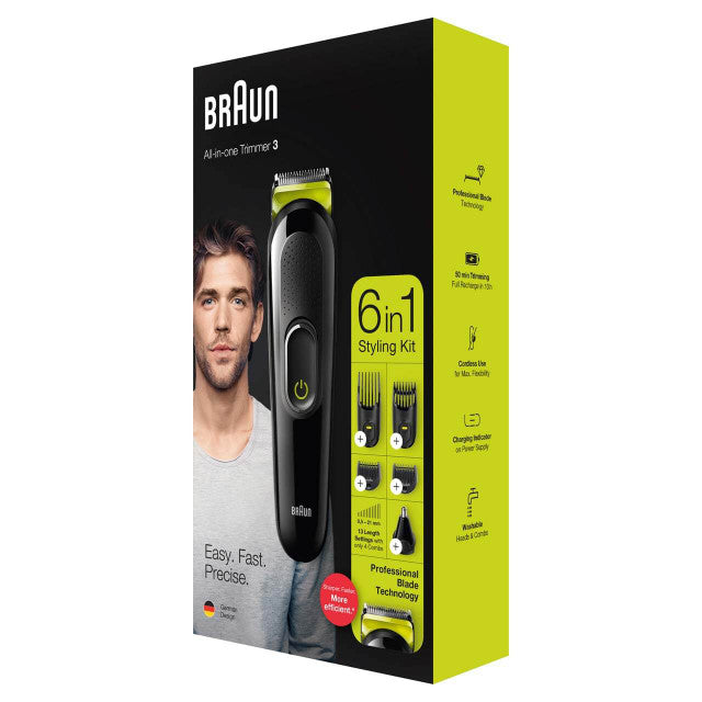Braun All-in-one trimmer 3 for Face, Hair, and Body, 6-in-1
