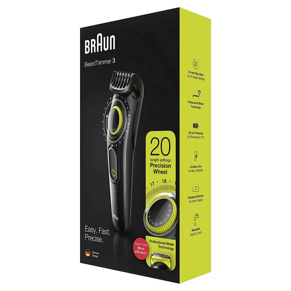 BRAUN Beard Trimmer 3 Face & Hair With Precision Dial