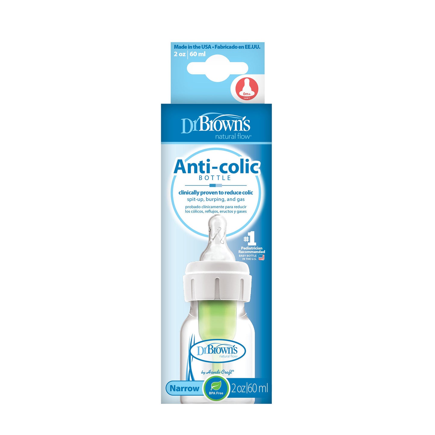 Dr.Brown's Options Anti-colic baby bottle with a narrow neck 60 ml.