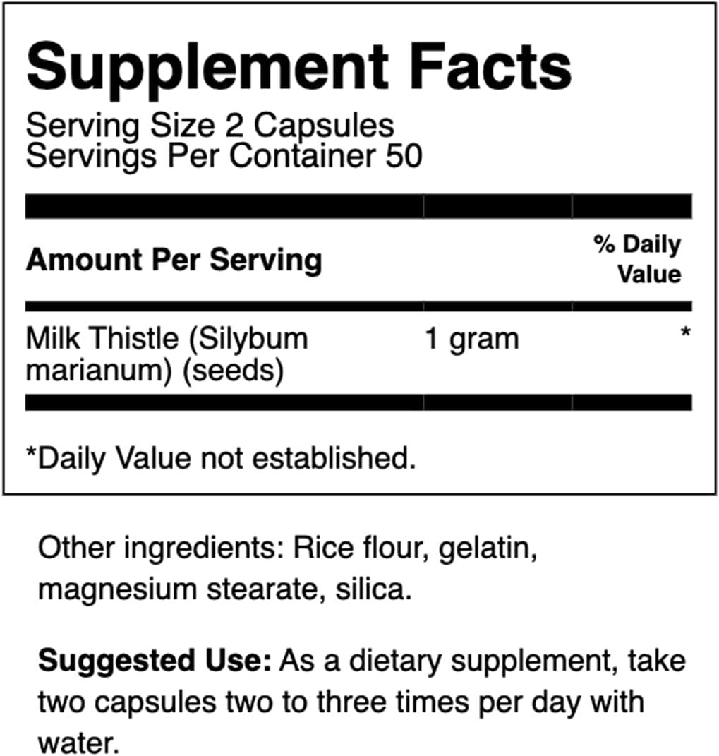 Swanson Milk Thistle - Silymarin 500mg 100 Caps