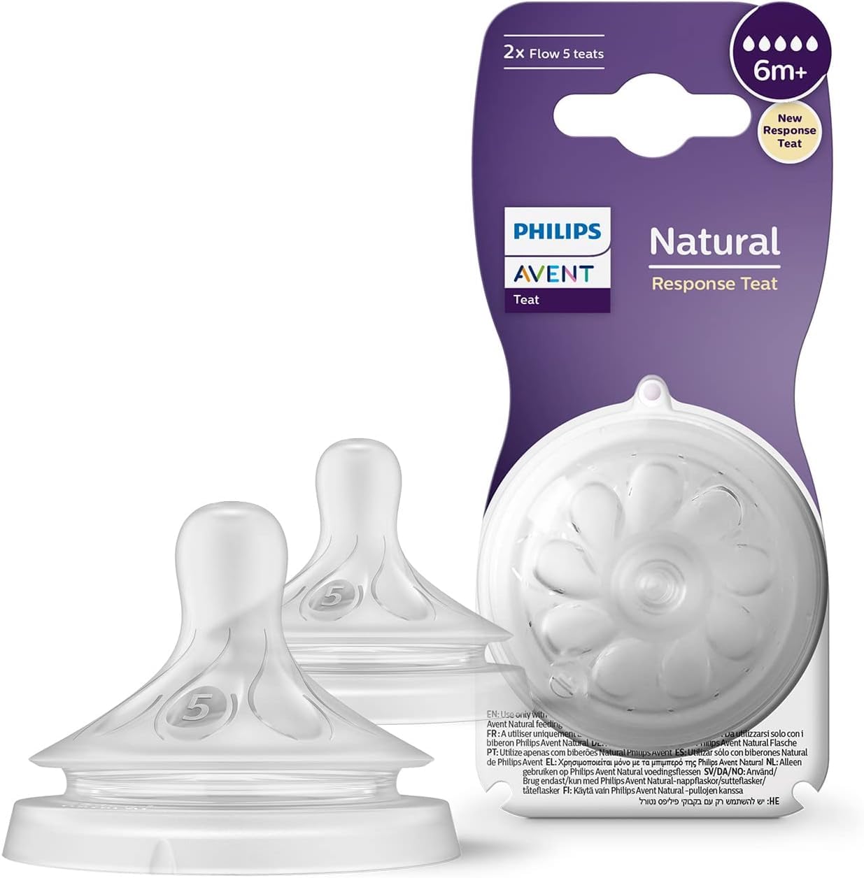 Avent Natural Response Nipple Fast Flow 5 Holes 6m+