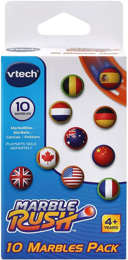 Vtech - Marble Rush, Pack Recharge, 10 Boules Colorées et Illustrées,