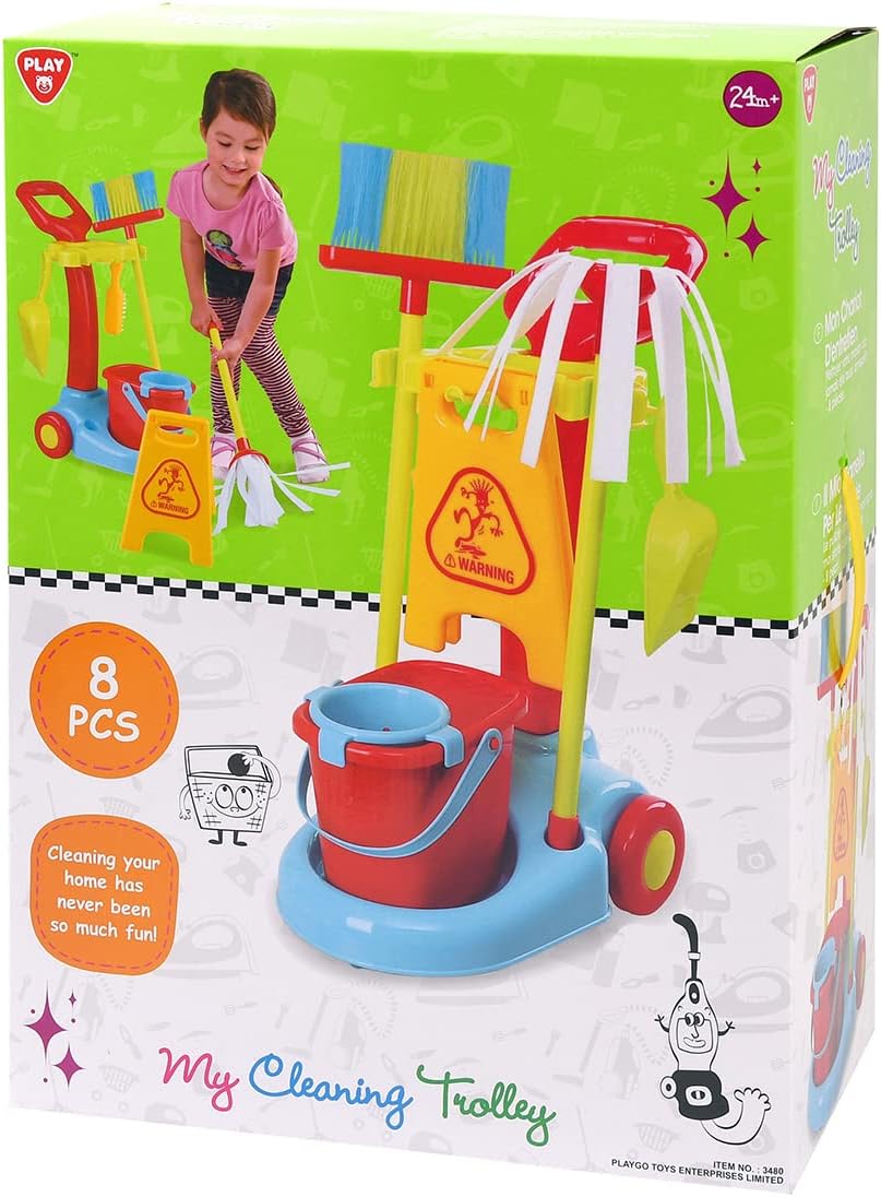 PlayGo My Cleaning Wheel Trolley Set 8PCS