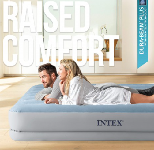 Intex Queen Rise Comfort AIRBED W/Internal Pump (1.52x2.03x0.36m)