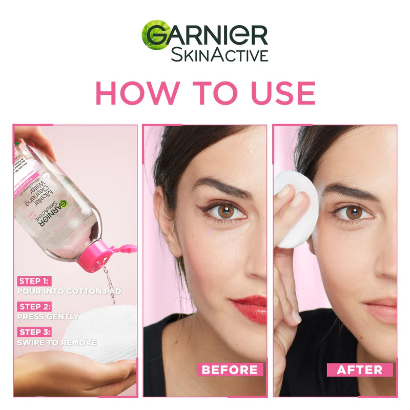 Garnier Micellar Water Facial Cleanser and Makeup Remover Pink for sensitive skin 700ml