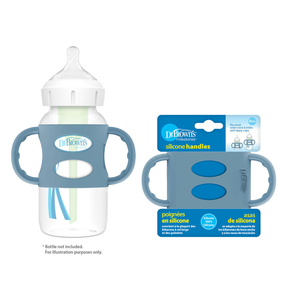 Dr. Brown's Silicone Handles Wide Neck Bottle ,1 Pack, 4m+