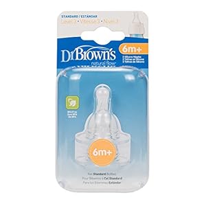 Dr. Brown's Level 3 (6m+) Silicone Narrow Nipple, 2-Pack