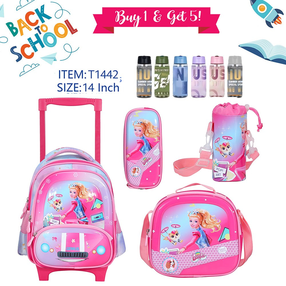 Trolley Character Backpack 36cm 5pcs Set