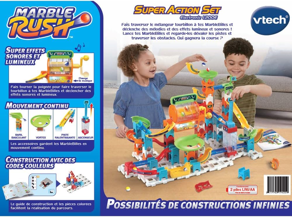 Vtech Marble Rush, circuit à billes électronique Super Action Set