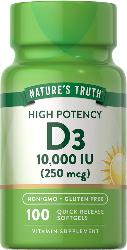 Nature's Truth D3 Vitamin 10,000 IU 100 softgels