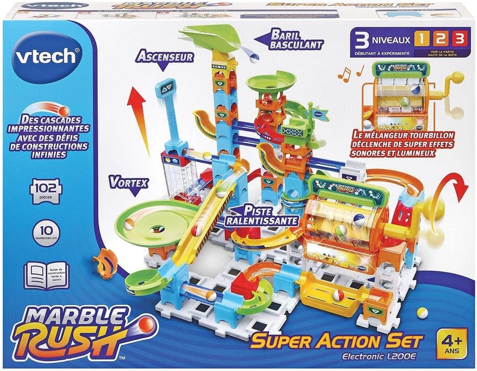 Vtech Marble Rush, circuit à billes électronique Super Action Set