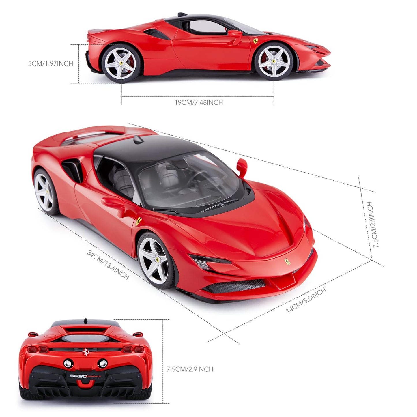 RASTAR 1/14 , Ferrari SF90 Model Car Toy Car for Boys Kids, 2.4G