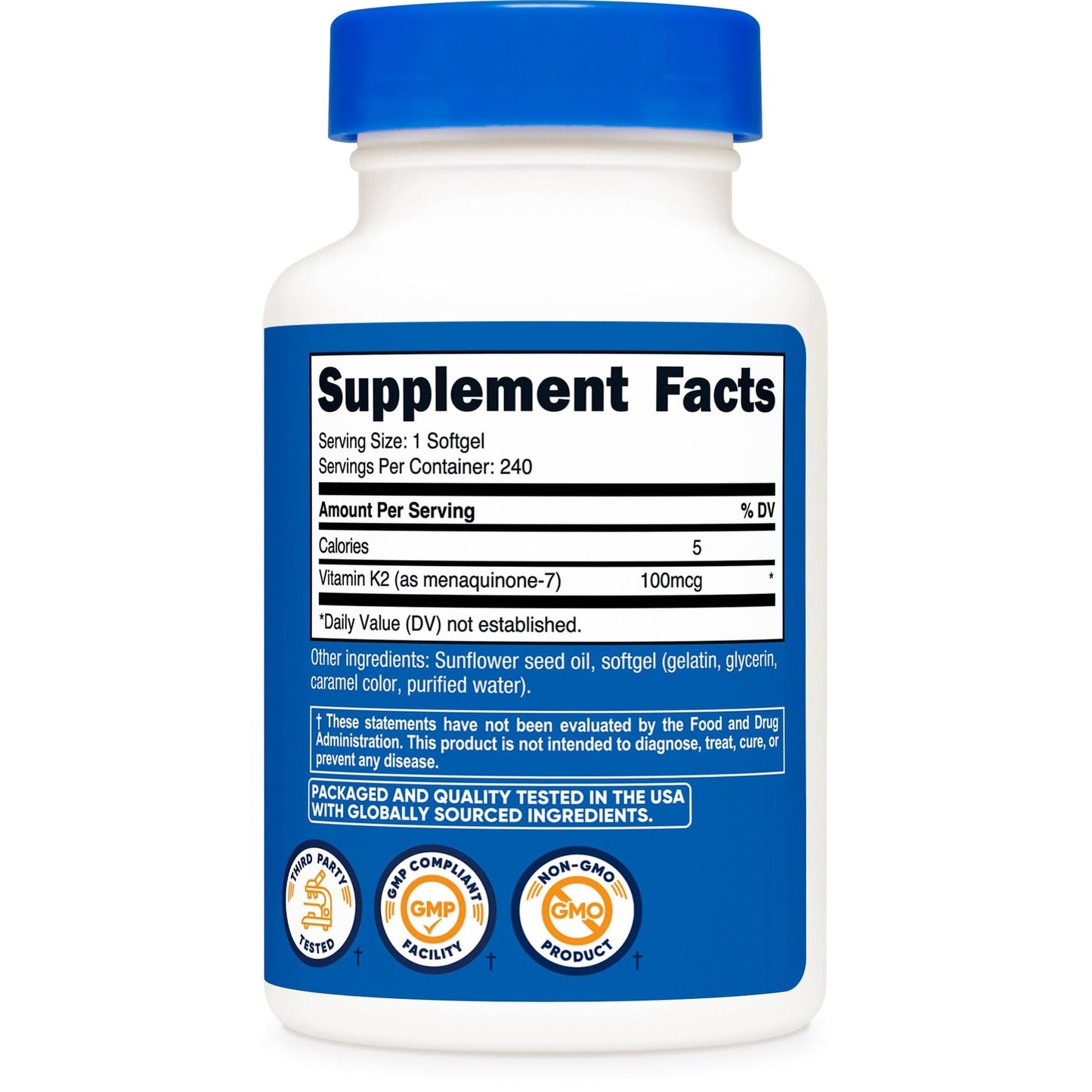 Nutricost Vitamin K2 MK-7 100 mcg, 240 Softgels