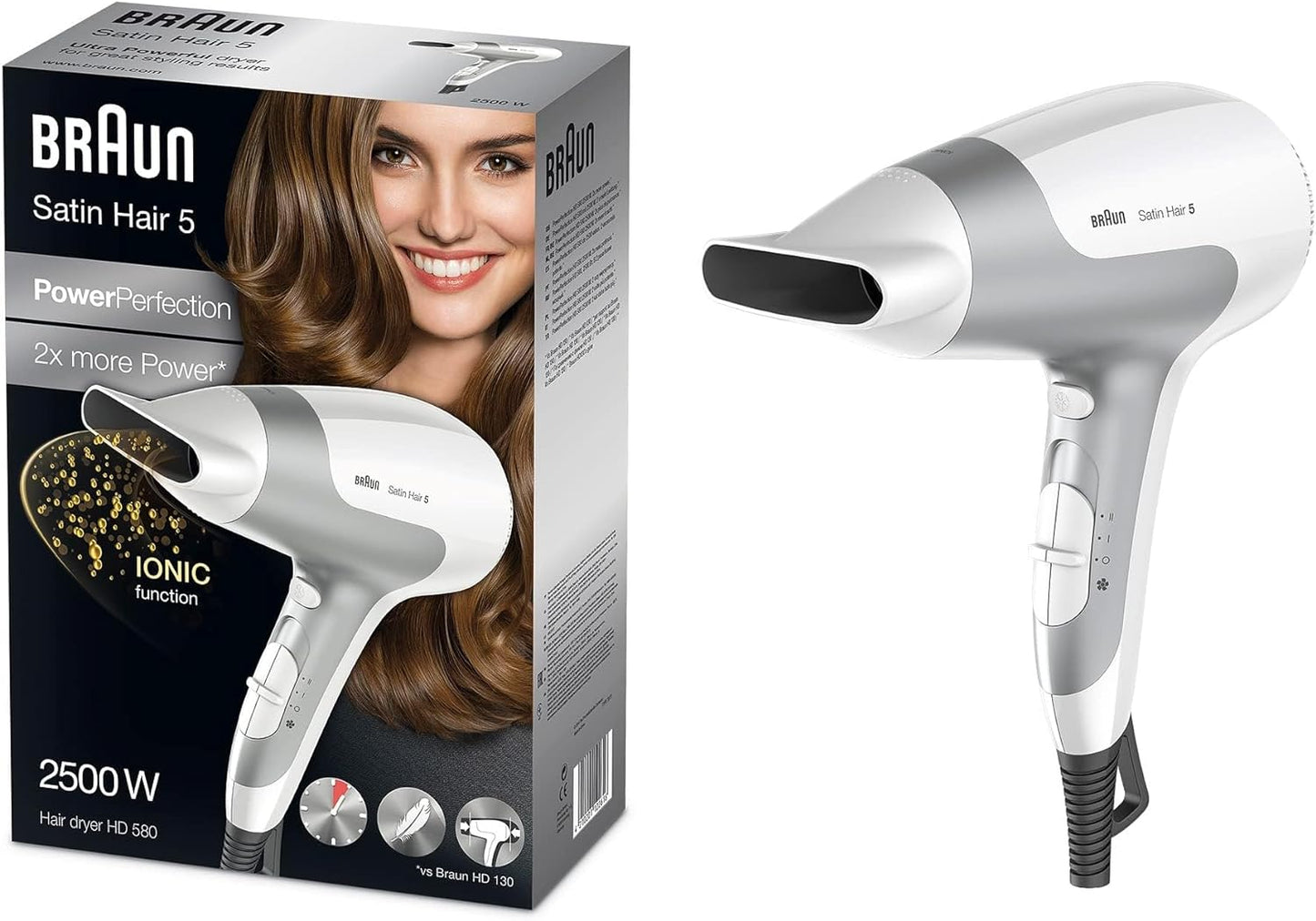 Braun Satin Hair 5 Power Perfection dryer – Ionic, Lightweight